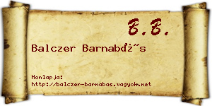 Balczer Barnabás névjegykártya