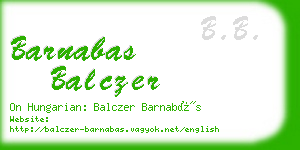 barnabas balczer business card